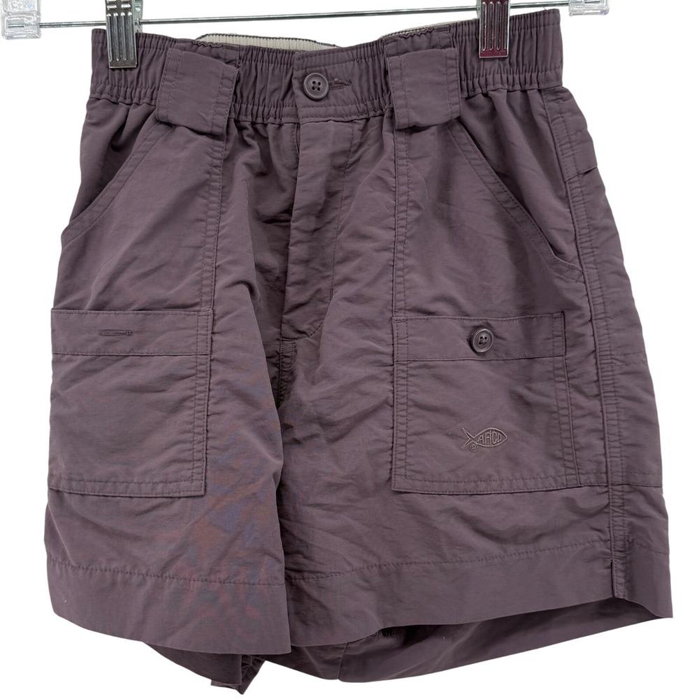 AFTCO M01 Original Fishing Shorts Mens 26 Plum Purple Nylon Utility Cargo 6"